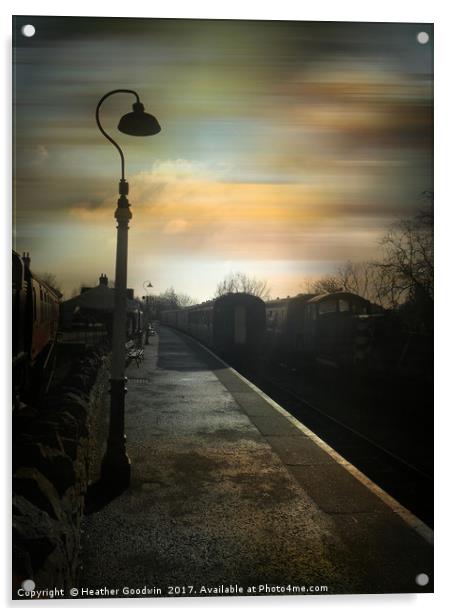 Bitton Railway Station, Somerset. Acrylic by Heather Goodwin