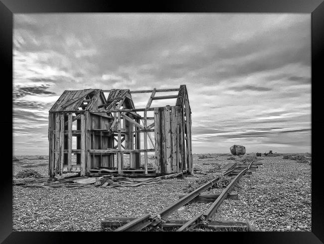Dungeness Decay kent Framed Print by Clive Eariss