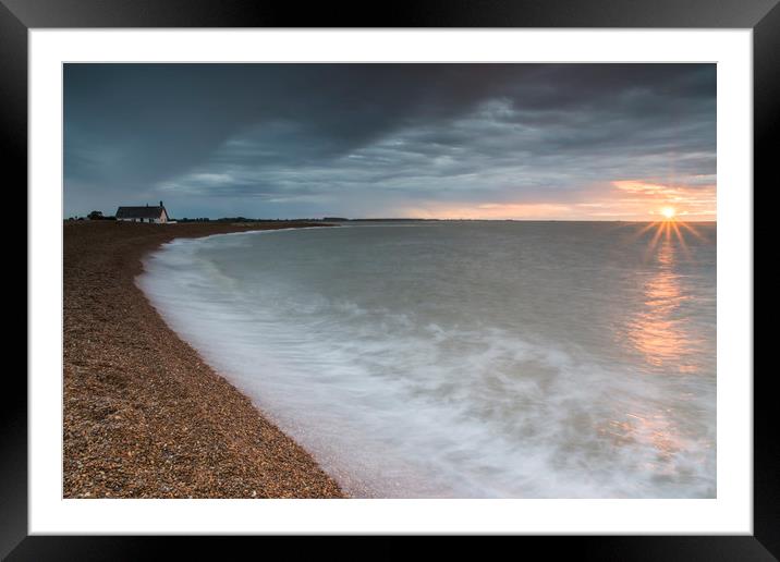 Shingle Street Starburst Storm Framed Mounted Print by Mark Hawkes