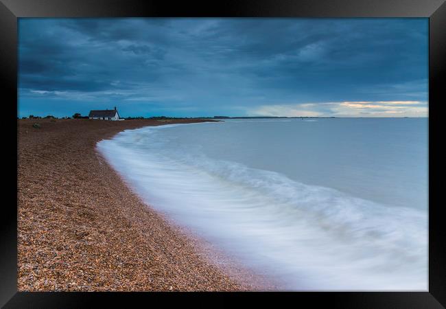 Shingle Street Clouds Framed Print by Mark Hawkes