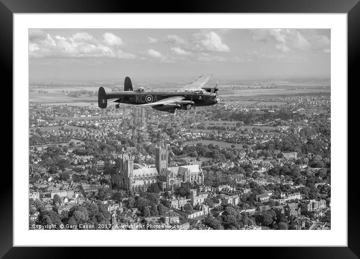 "City of Lincoln" over the City of Lincoln, B&W ve Framed Mounted Print by Gary Eason