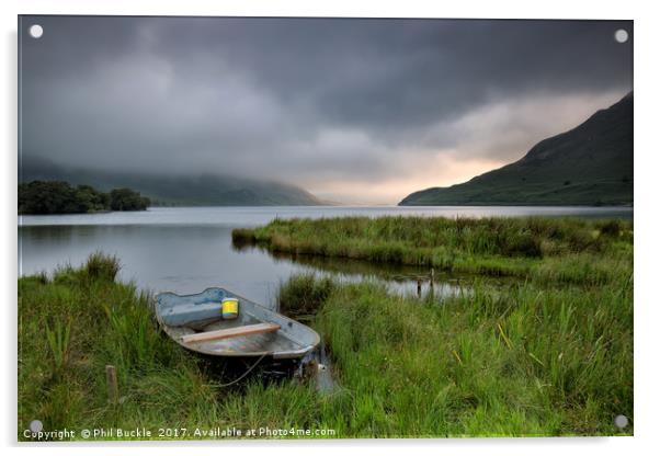 Crummock Water Brief Light Acrylic by Phil Buckle