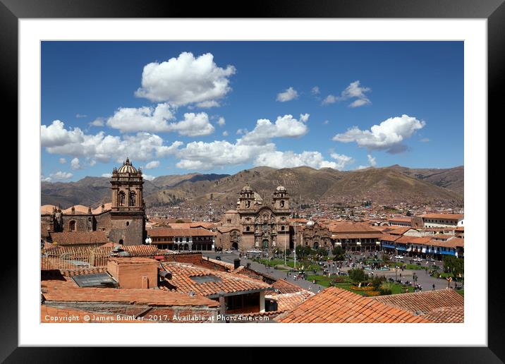 View Over Plaza de Armas Square Cusco Peru Framed Mounted Print by James Brunker