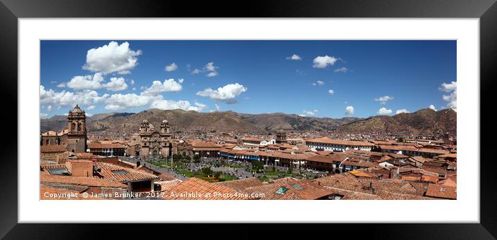 Panoramic View of Historic City of Cusco Peru Framed Mounted Print by James Brunker