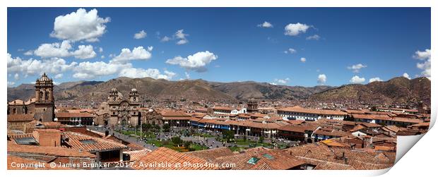 Panoramic View of Historic City of Cusco Peru Print by James Brunker