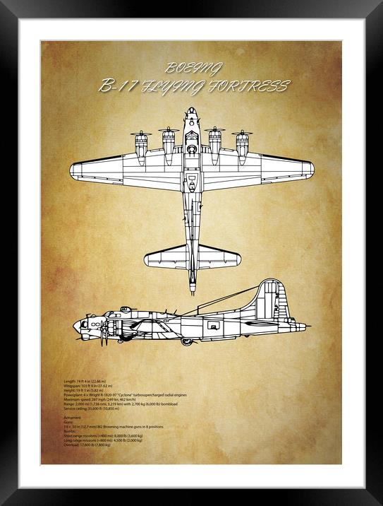 BF-17 Flying Fortress Framed Mounted Print by J Biggadike