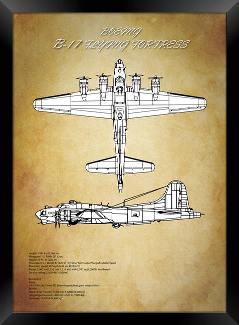 BF-17 Flying Fortress Framed Print by J Biggadike