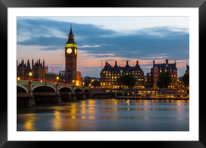 Big Ben, Dusk Framed Mounted Print by Giri Ragudhas