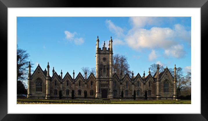 The Gascoigne Almshouses at Aberford  Framed Mounted Print by Steven Watson