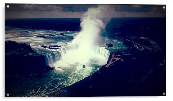 The Mist - Niagara Falls Acrylic by Cherene Ellis