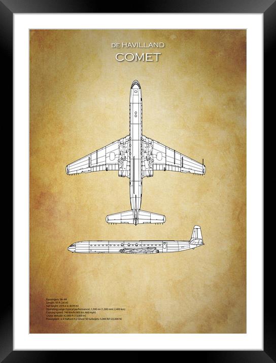 de Havilland Comet Framed Mounted Print by J Biggadike