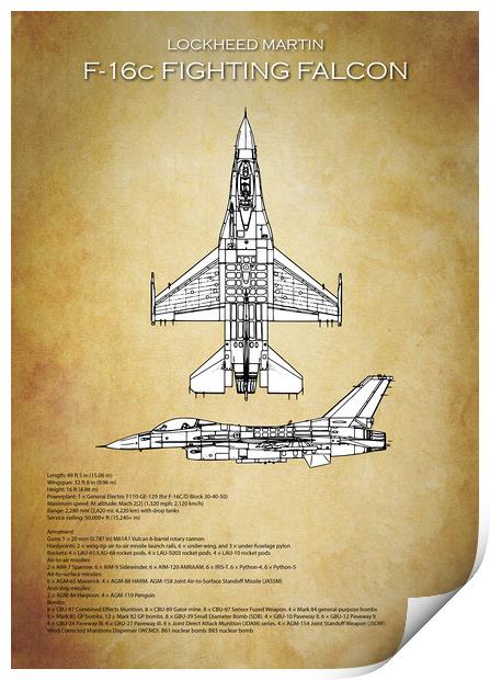 F-16c Fighting Falcon Print by J Biggadike