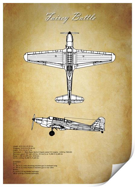 Fairey Battle Print by J Biggadike