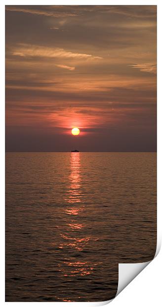 Sunset over Pula Print by Ian Middleton