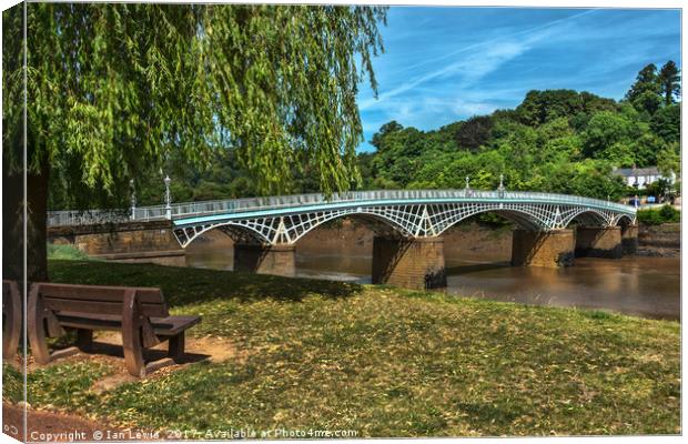 A Riverside Seat At Chepstow Canvas Print by Ian Lewis