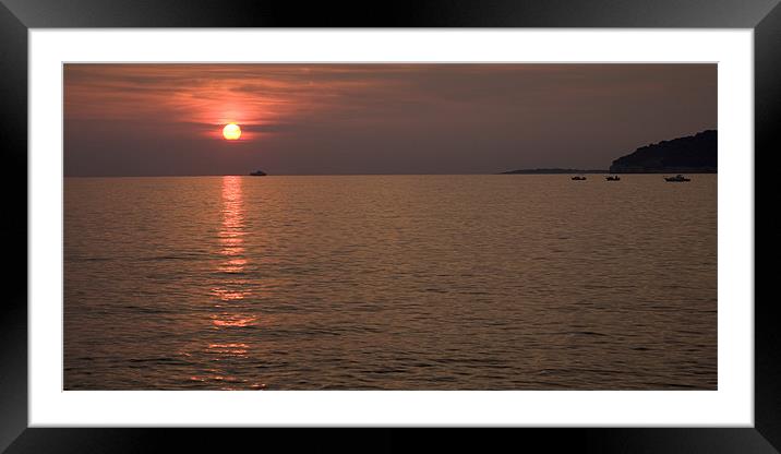 Red dusk over Pula Framed Mounted Print by Ian Middleton