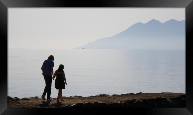 Couple by the Aegean Framed Print by Mike Lanning