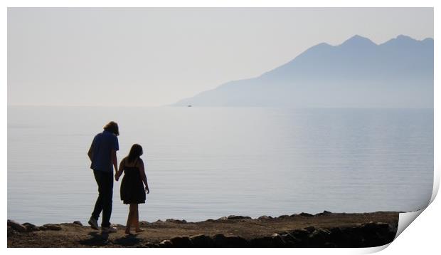 Couple by the Aegean Print by Mike Lanning