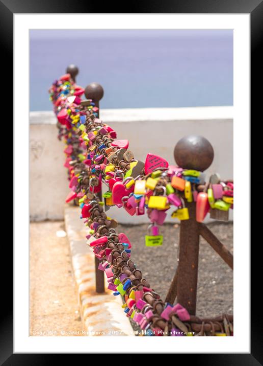 Love locks Framed Mounted Print by Janet Simmons