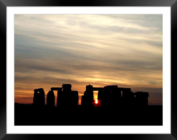 Sunset at Stonehenge Framed Mounted Print by Mike Lanning