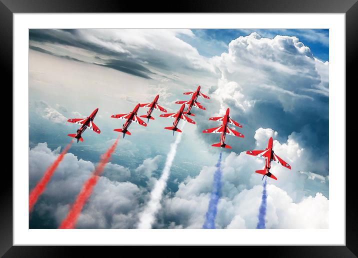 Red Arrows Aerobatics Framed Mounted Print by J Biggadike