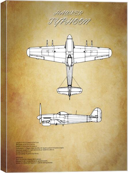 Hawker Typhoon Canvas Print by J Biggadike