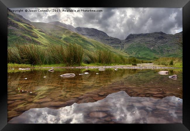 Mickleden Reflections Framed Print by Jason Connolly