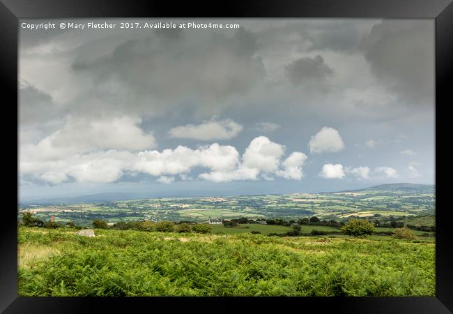 Clouds over Dartmoor Framed Print by Mary Fletcher