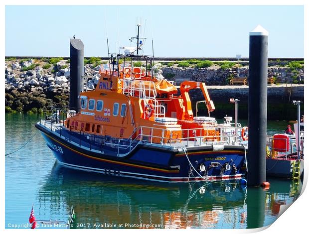     RNLI Torbay Lifeboat                           Print by Jane Metters
