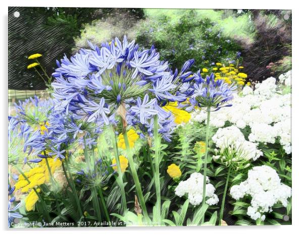 Flowers in the Garden Acrylic by Jane Metters