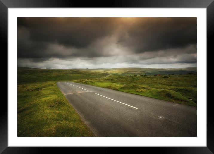 Dartmoors Winding road Framed Mounted Print by Dean Messenger