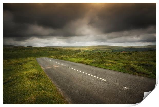 Dartmoors Winding road Print by Dean Messenger