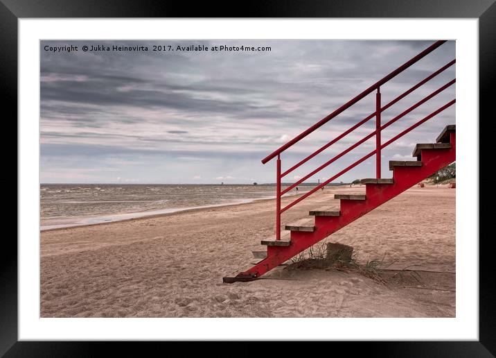 Stairs On The Beach Framed Mounted Print by Jukka Heinovirta