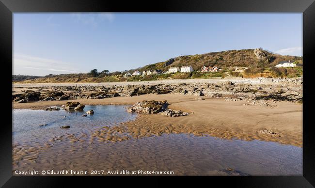 Port Eynon Beach Framed Print by Edward Kilmartin