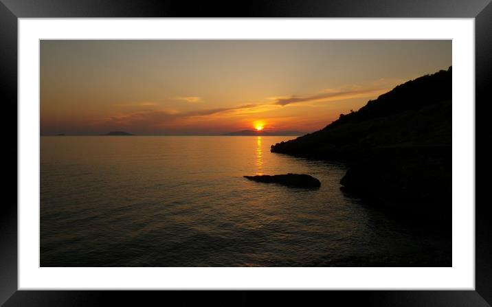 Aegean Sunrise Framed Mounted Print by Mike Lanning