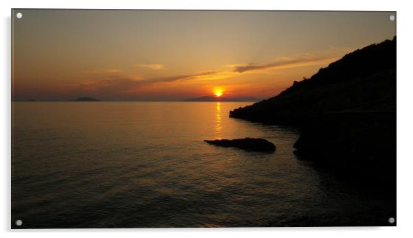 Aegean Sunrise Acrylic by Mike Lanning