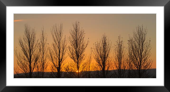 autumn sunset over dartmoor Framed Mounted Print by kevin murch