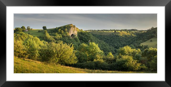 Thors Cave Sunset Panoramic  Framed Mounted Print by James Grant