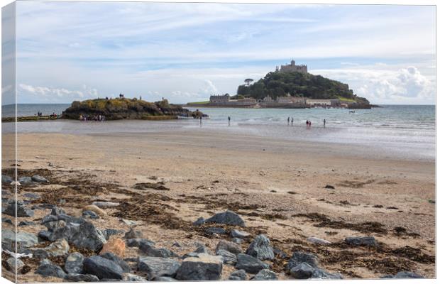St Michael's Mount at Low Tide Canvas Print by Jennifer Higgs