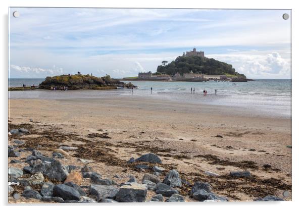 St Michael's Mount at Low Tide Acrylic by Jennifer Higgs