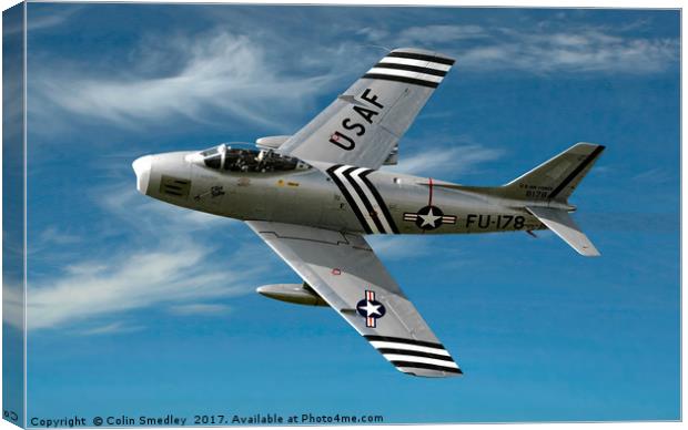 F-86A Sabre G-SABR  Canvas Print by Colin Smedley