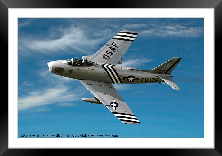 F-86A Sabre G-SABR  Framed Mounted Print by Colin Smedley