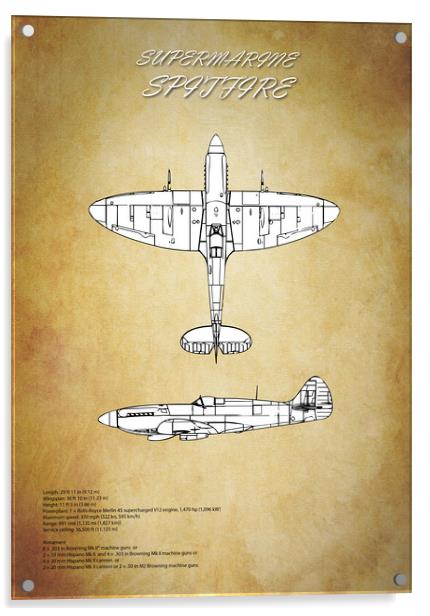 Supermarine Spitfire Acrylic by J Biggadike