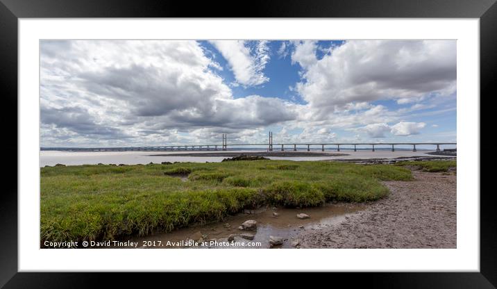 Second Severn Crossing Panorama Framed Mounted Print by David Tinsley