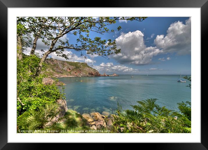 Ansteys Cove and Long Quarry Point Torquay Framed Mounted Print by Rosie Spooner