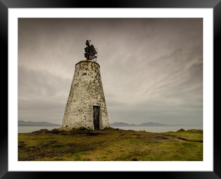The Old Beacon, Llanddwyn Island, Anglesey. Framed Mounted Print by Colin Allen