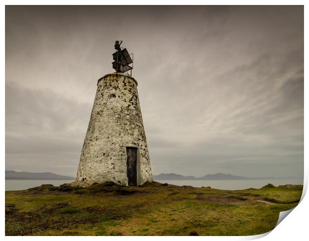 The Old Beacon, Llanddwyn Island, Anglesey. Print by Colin Allen