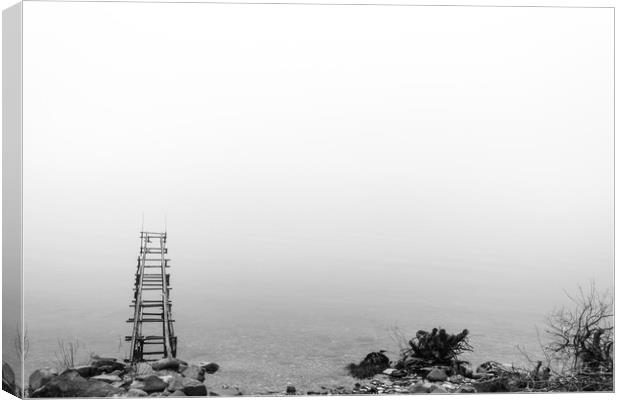 Mist on Loch lomond Canvas Print by Darren Lowe
