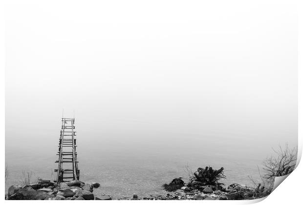 Mist on Loch lomond Print by Darren Lowe