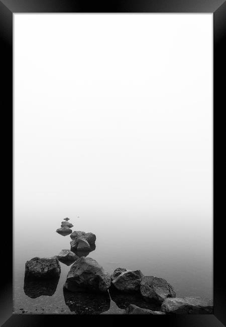 Mist on the Rocks Framed Print by Darren Lowe